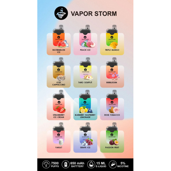 正品 風暴一次性電子煙 Vapor Storm 風暴（5%）一次性7500口